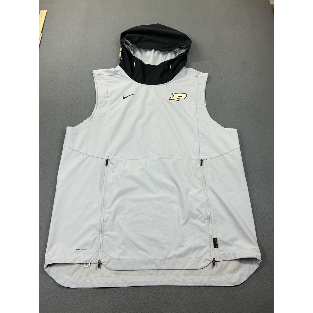 Purdue Boilermakers Jacket Mens‎ XL Gray NCAA Basketball Nike Shield Hooded Tall